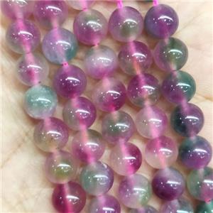 round Jade Beads, fuchsia, dye, approx 10mm dia [JD10136-10MM]