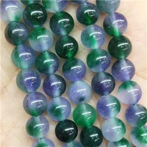 round Jade Beads, multicolor, dye, approx 8mm dia [JD10140-8MM]