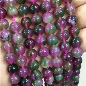 round Jade Beads, multicolor, dye, approx 8mm dia [JD10142-8MM]