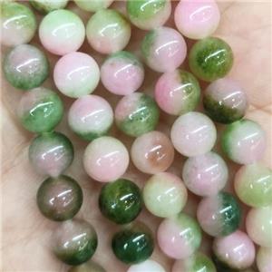 round Jade Beads, multicolor, dye, approx 8mm dia [JD10143-8MM]