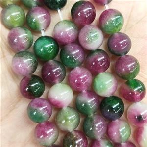 round Jade Beads, multicolor, dye, approx 10mm dia [JD10146-10MM]