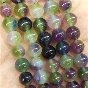 round Jade Beads, multicolor, dye, approx 10mm dia [JD10147-10MM]