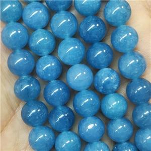 round Jade Beads blue dye, approx 10mm dia [JD10150]