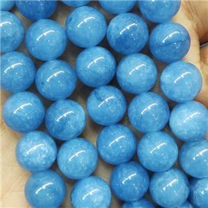 round Jade Beads blue dye, approx 10mm dia [JD10151]