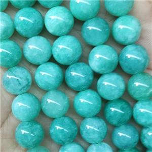 round Jade Beads, green dye, approx 10mm dia [JD10156]