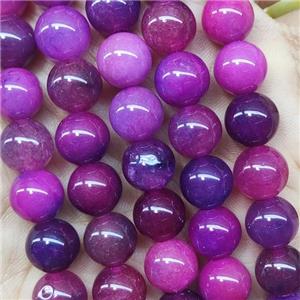 round fuchsia Jade Beads, dye, approx 10mm dia [JD10159]