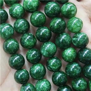 round Jade Beads, dye green, approx 10mm dia [JD10162]