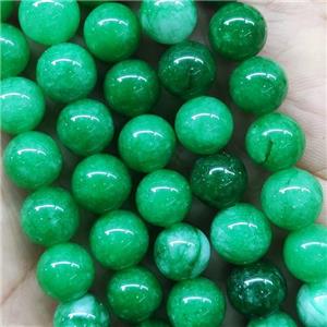 round green Jade Beads, dye, approx 10mm dia [JD10163]