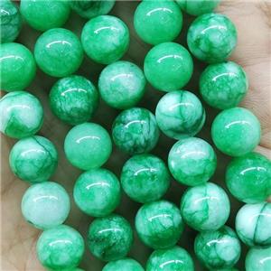 round lt.green Jade Beads, dye, approx 10mm dia [JD10164]