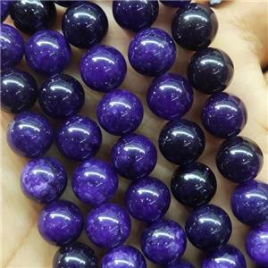 round Jade Beads, purple dye, approx 10mm dia [JD10166]