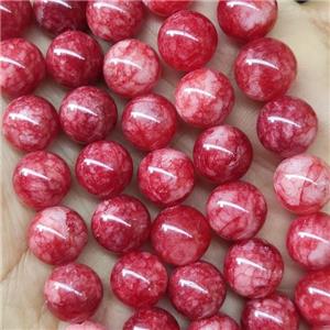 round red Jade Beads, dye, approx 10mm dia [JD10168]