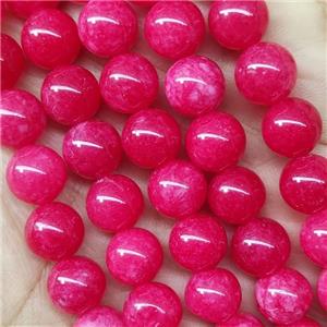 round Jade Beads, dye red, approx 10mm dia [JD10169]