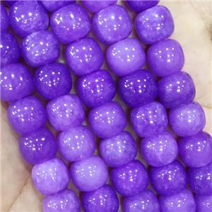 Purple Jade Barrel Beads Dye, approx 10mm [JD10180]