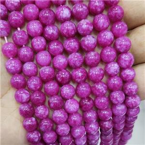 Hotpink Spong Jade Beads Smooth Round, approx 8mm dia [JD10198-8MM]