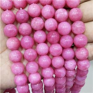 Pink Spong Jade Beads Smooth Round, approx 10mm dia [JD10199-10MM]