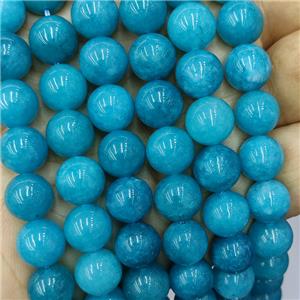 Teal Spong Jade Beads Smooth Round, approx 6mm dia [JD10201-6MM]
