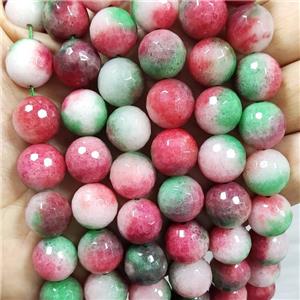 Redgreen Jade Beads Dye Faceted Round, approx 14mm dia [JD10207]