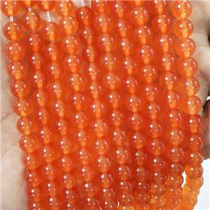 Orange Malaysia Jade Beads Dye Smooth Round, approx 10mm dia [JD10211-10MM]