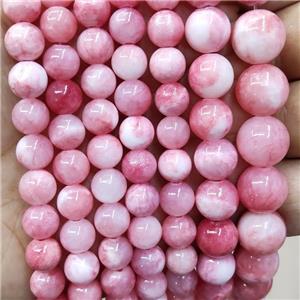 Natural Honey Jade Beads Pink Dye Smooth Round, approx 12mm dia [JD10213-12MM]