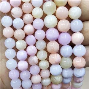 Natural Honey Jade Beads Multicolor Dye Smooth Round, approx 4mm dia [JD10214-4MM]