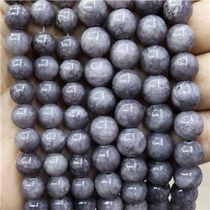 Natural Honey Jade Beads Gray Dye Smooth Round, approx 4mm dia [JD10223-4MM]
