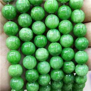 Natural Honey Jade Beads Green Dye Smooth Round, approx 4mm dia [JD10227-4MM]