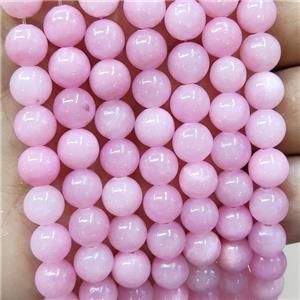 Natural Honey Jade Beads Pink Dye Smooth Round, approx 4mm dia [JD10228-4MM]