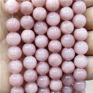 Natural Honey Jade Beads Pink Dye Smooth Round, approx 4mm dia [JD10231-4MM]