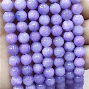 Natural Honey Jade Beads Purple Dye Smooth Round, approx 4mm dia [JD10233-4MM]