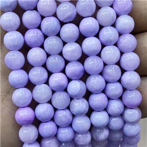 Natural Honey Jade Beads Purple Dye Smooth Round, approx 4mm dia [JD10234-4MM]