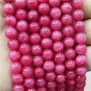 Natural Honey Jade Beads Red Dye Smooth Round, approx 4mm dia [JD10235-4MM]