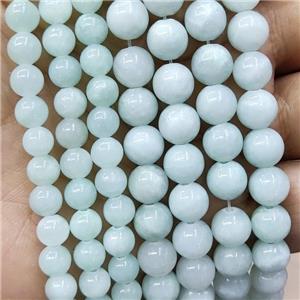 Natural Honey Jade Beads Lt.green Dye Smooth Round, approx 4mm dia [JD10236-4MM]