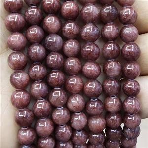 Natural Honey Jade Beads Deepred Dye Smooth Round, approx 12mm dia [JD10237-12MM]