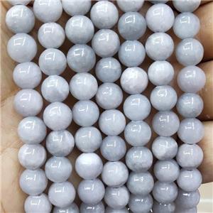 Natural Honey Jade Beads Gray Dye Smooth Round, approx 6mm dia [JD10238-6MM]
