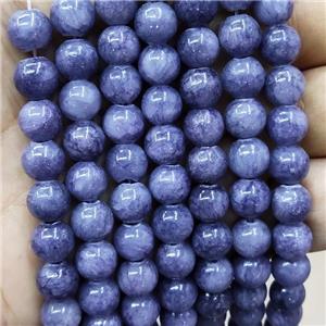 Natural Honey Jade Beads Purple Dye Smooth Round, approx 4mm dia [JD10242-4MM]
