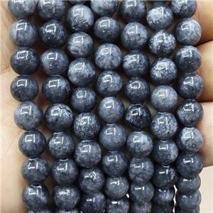 Natural Honey Jade Beads Black Dye Smooth Round, approx 10mm dia [JD10244-10MM]