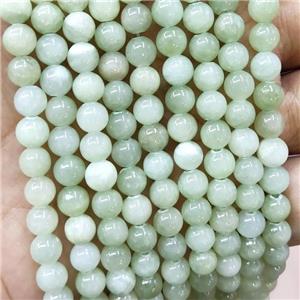 Natural Honey Jade Beads Green Dye Smooth Round, approx 4mm dia [JD10254-4MM]