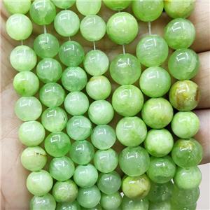 Green Jade Beads Smooth Round Dye, approx 4mm dia [JD10258-4MM]