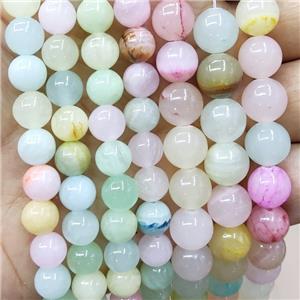 Jade Beads Smooth Round Dye Mixed Color, approx 10mm dia [JD10260-10MM]