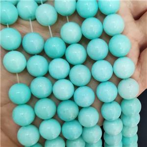 Green Jade Beads Dye Smooth Round, approx 8mm dia [JD10269-8MM]