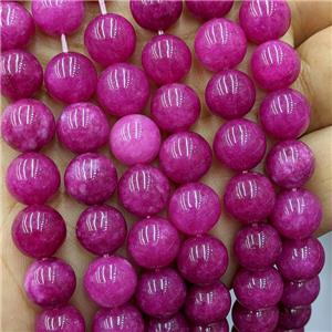 Red Spong Jade Beads Dye Smooth Round, approx 12mm dia [JD10270-12MM]