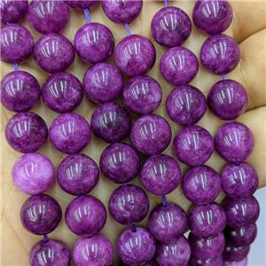 Purple Spong Jade Beads Dye Smooth Round, approx 12mm dia [JD10271-12MM]