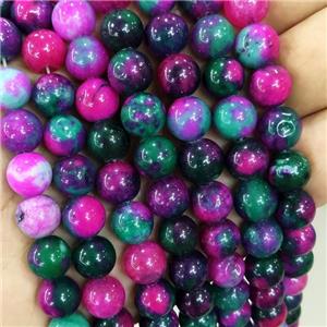 Jade Beads Multicolor Dye Smooth Round, approx 10mm dia [JD10275]