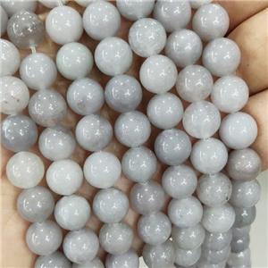 Jade Beads Gray Dye Smooth Round, approx 10mm dia [JD10278]