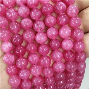 Jade Beads Pink Dye Smooth Round, approx 10mm dia [JD10281]