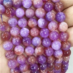 Jade Beads Red Purple Dye Smooth Round, approx 10mm dia [JD10282]