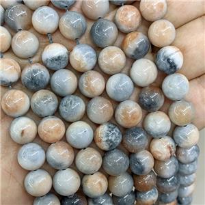 Natural Jade Beads Peach Dye Smooth Round, approx 10mm dia [JD10286]