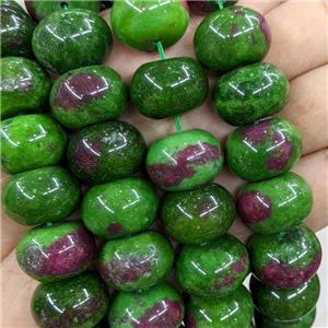 Green Jade Beads Smooth Rondelle Dye, approx 15-20mm [JD10289]