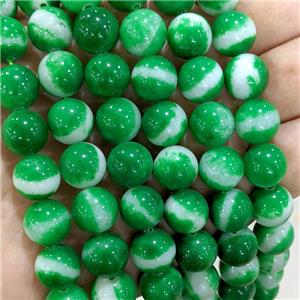 Natural Jade Beads Green Dye Smooth Round, approx 12mm [JD10296-12MM]