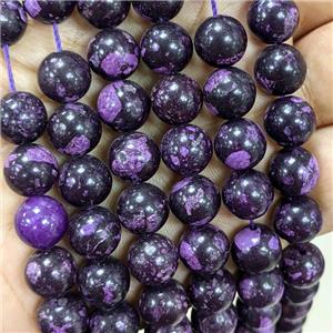 Jade Beads Dye Smooth Round Purple, approx 8mm dia [JD10303-8MM]
